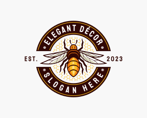 Bee Wings Honeycomb logo design