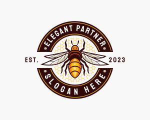 Bee Wings Honeycomb logo design