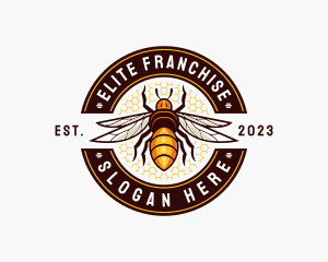 Bee Wings Honeycomb logo design