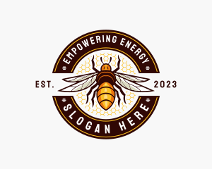 Bee Wings Honeycomb logo design