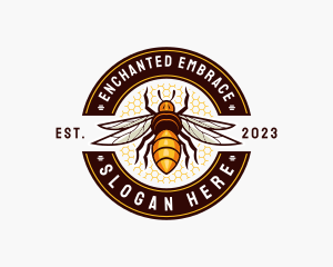 Bee Wings Honeycomb logo design