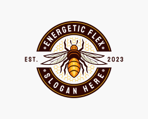 Bee Wings Honeycomb logo design