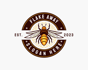 Bee Wings Honeycomb logo design