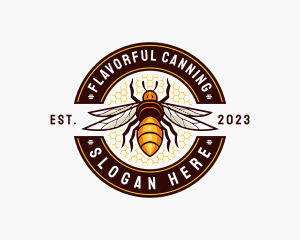 Bee Wings Honeycomb logo design