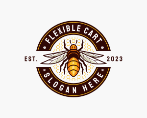 Bee Wings Honeycomb logo design