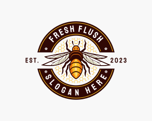 Bee Wings Honeycomb logo design