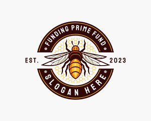 Bee Wings Honeycomb logo design