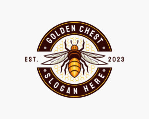 Bee Wings Honeycomb logo design