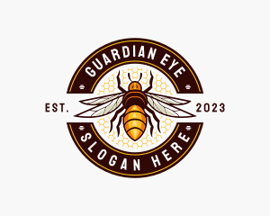 Bee Wings Honeycomb logo design