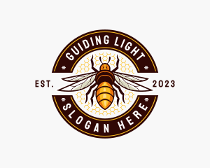 Bee Wings Honeycomb logo design