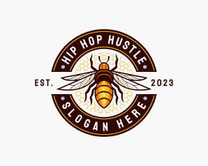 Bee Wings Honeycomb logo design