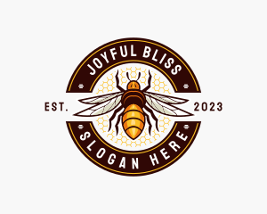 Bee Wings Honeycomb logo design