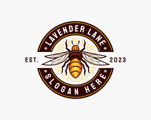 Bee Wings Honeycomb logo design