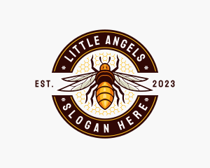 Bee Wings Honeycomb logo design