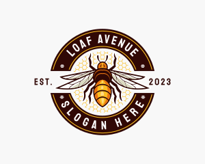 Bee Wings Honeycomb logo design