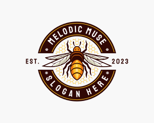 Bee Wings Honeycomb logo design