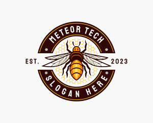 Bee Wings Honeycomb logo design