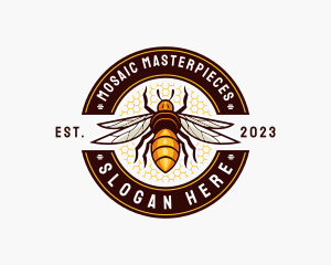 Bee Wings Honeycomb logo design