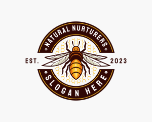 Bee Wings Honeycomb logo design