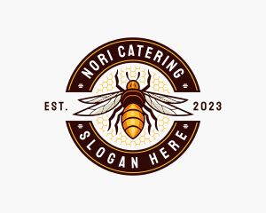 Bee Wings Honeycomb logo design