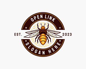 Bee Wings Honeycomb logo design