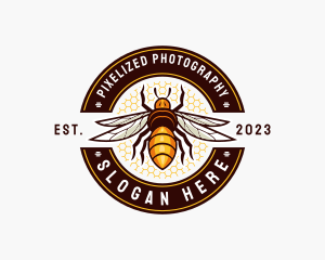 Bee Wings Honeycomb logo design