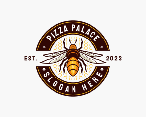 Bee Wings Honeycomb logo design