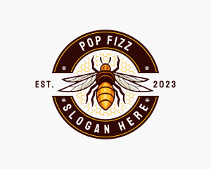 Bee Wings Honeycomb logo design