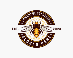 Bee Wings Honeycomb logo design