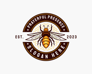 Bee Wings Honeycomb logo design