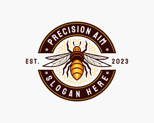 Bee Wings Honeycomb logo design