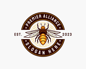 Bee Wings Honeycomb logo design