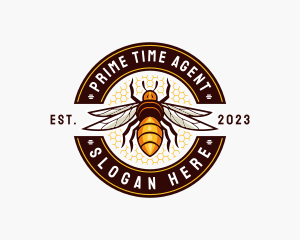 Bee Wings Honeycomb logo design