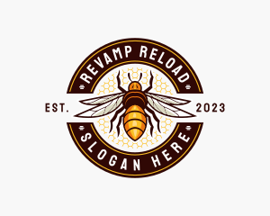 Bee Wings Honeycomb logo design