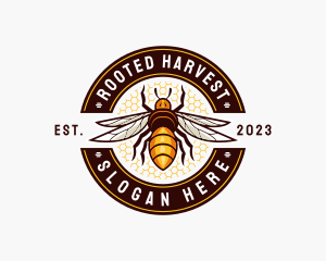 Bee Wings Honeycomb logo design