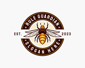 Bee Wings Honeycomb logo design