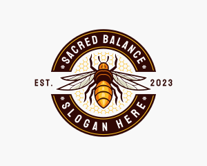 Bee Wings Honeycomb logo design