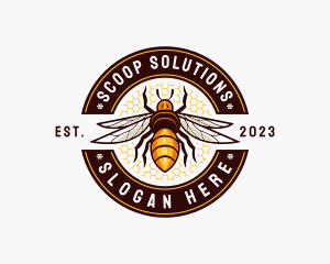 Bee Wings Honeycomb logo design