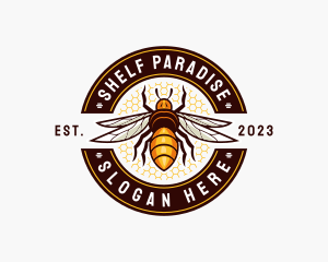 Bee Wings Honeycomb logo design