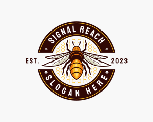 Bee Wings Honeycomb logo design