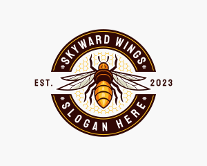 Bee Wings Honeycomb logo design