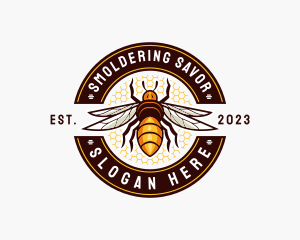 Bee Wings Honeycomb logo design