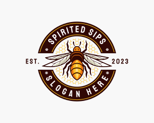 Bee Wings Honeycomb logo design