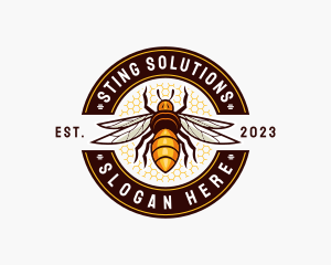 Bee Wings Honeycomb logo design