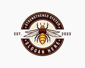 Bee Wings Honeycomb logo design