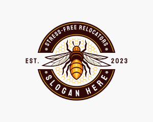 Bee Wings Honeycomb logo design