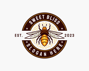 Bee Wings Honeycomb logo design