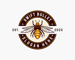 Bee Wings Honeycomb logo design