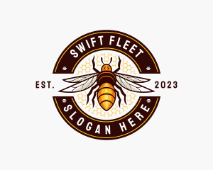 Bee Wings Honeycomb logo design