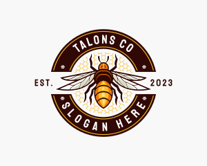 Bee Wings Honeycomb logo design